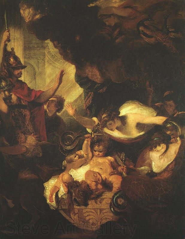 Sir Joshua Reynolds The Infant Hercules Strangling the Serpents Sent by Hera Spain oil painting art